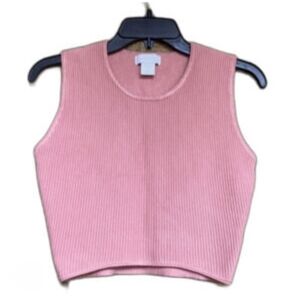 Pink Ribbed Sleeveless Top